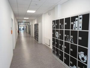 Aufnahme der Interimsschule Öhringen von innen