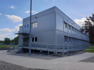 Aufnahme der Interimsschule Öhringen von außen