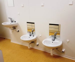 Aufnahme des Sanitärbereichs der Kindertagesstätte in Lahr von innen