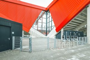 Aufnahme der Arena Regensburg von außen