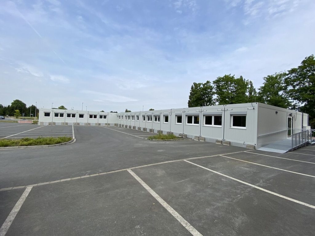 Aufnahme der Containerschule in Dorsten von außen