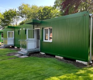 Aufnahme der Flüchtlingsunterkunft in Warendorf von außen