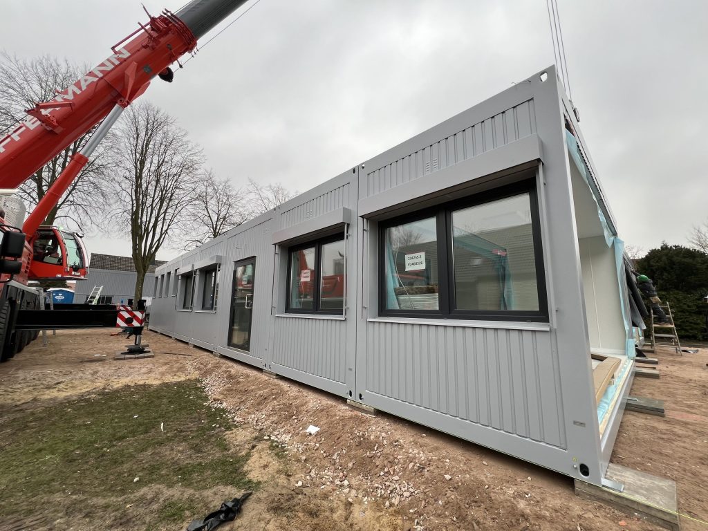 Aufnahme des Containermoduls der KITA Vechta von außen