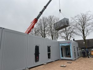 Aufnahme des Containermoduls der KITA Vechta von außen
