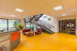 Aufnahme eines Treppenhauses einer Kindertagesstätte im Bereich Modulbau
