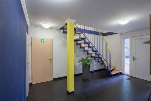 Aufnahme eines Treppenhauses eines Büro- / Verwaltungscontainers von innen