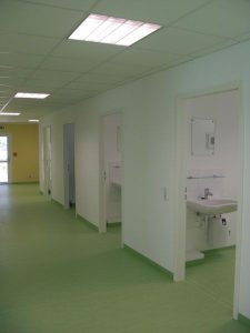 Aufnahme einer Sanitäranlage eines Büro- / Verwaltungscontainers von innen