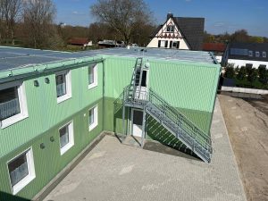 Aufnahme der Flüchtlingsunterkunft in Rheine von außen