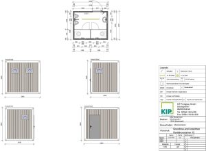 Bauplan und Maße von Sanitärcontainer/WC Typ 13 (klein)